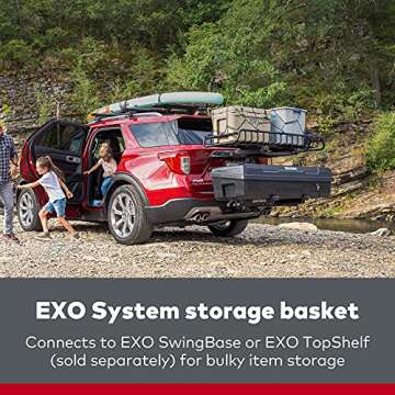 Yakima EXO GearWarrior Cargo Basket Mount, Car Carrier for EXO Hitch Rack System, Black