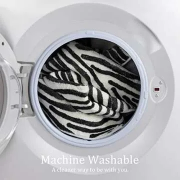 YIHOUSE 8×10 Ft Area Rugs Non-Shedding Washable Rug, Bedroom Living Room Dining Room Office Playroom Nursery, Nonslip Modern Large Rugs Soft Faux Wool Contemporary Striped Rugs-Black and White Rug