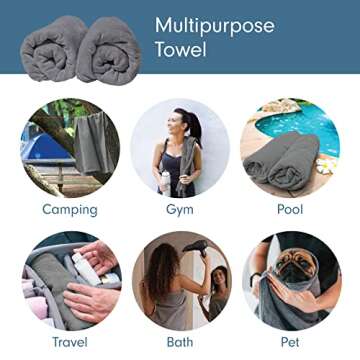 Scala Extra Large Hair Towel 24" x 48" Anti Frizz for Long Hair, Multipurpose Microfiber Bath Towel ...