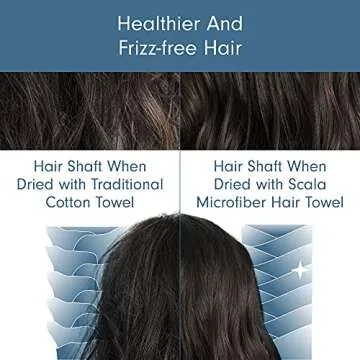 Scala Extra Large Hair Towel 24" x 48" Anti Frizz for Long Hair, Multipurpose Microfiber Bath Towel for Pool, Gym, Yoga, Camping - Quick Drying, Ultra Absorbent Includes Towel Clips, Gray, 2 Pack