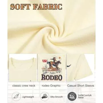 Rodeo Shirts Women Cowgirl Outfits: Casual Country Concert T Shirts Vintage Cow Skull Graphic Tees Oversized Tops