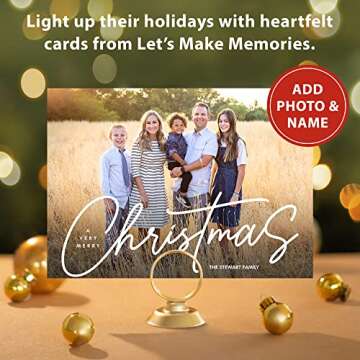 Let's Make Memories Personalized Photo Christmas Cards with Envelopes - Premium Quality - 5x7-2024 H...