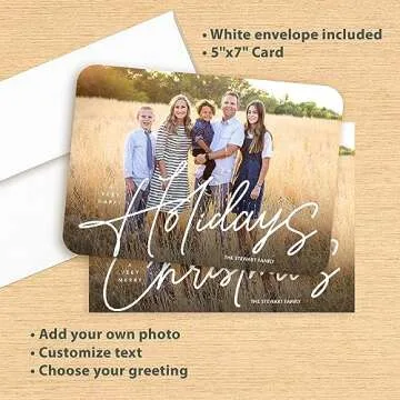 Personalized Photo Christmas Cards - Premium Quality - 5x7