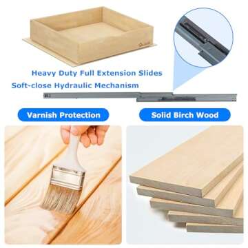 WelFurGeer Soft Close Pull Out Drawers Perfect for Kitchen