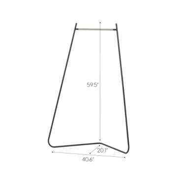 IRIS USA Stylish Corner Clothes Rack for Hanging Clothes, Easy to Assemble, Freestanding Metal Sturd...