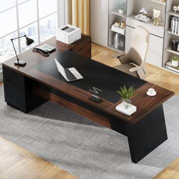 Tribesigns L-Shaped Executive Desk with Storage Solutions