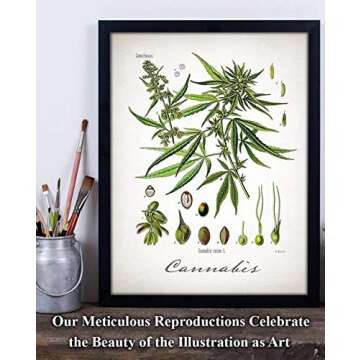 Cannabis - 11x14 Unframed Weed Posters Art Print - Cannabis Illustration, Dispensaries Decor and Mar...