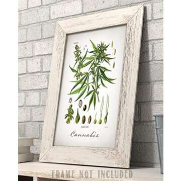 Cannabis - 11x14 Unframed Weed Posters Art Print - Cannabis Illustration, Dispensaries Decor and Marijuana Enthusiasts Gift, Makes Great Marijuana Decor and Stoner Decor Gift