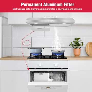 Argyolas 30 Inch Under Cabinet Range Hood - Modern Extractor