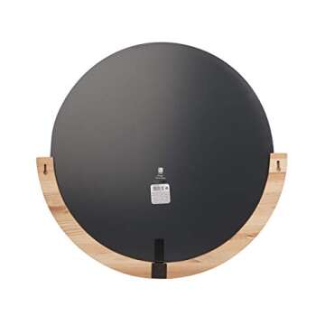 Umbra Mira Decorative Wall Entryway, Circular Mirror with Wood Frame on The Bottom Half, 30- Inch, Natural