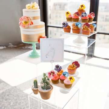 Gyufise 60Pcs Edible Flowers Cake Decorations Beautiful Flowers Cupcake Toppers Pansies Cake Toppers for Wedding Cake Birthday Party Food Decoration Mixed Size & Colour