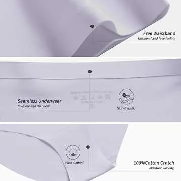 DEANGELMON Womens Seamless High Waist Invisible Briefs