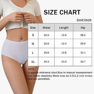 DEANGELMON Womens Seamless High Waist Invisible Briefs