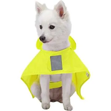 Blueberry Pet 10" Packable Dog Rain Poncho with Reflective Safety Tapes