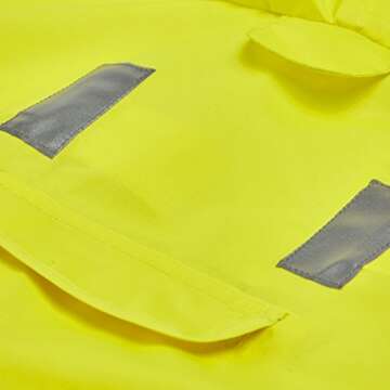 Blueberry Pet 4 Colors 10" Lightweight Packable Hooded Dog Rain Poncho with 3M Reflective Safety Tapes in Sunshine Yellow, Pack of 1 Outdoor Rain Jacket for Dogs