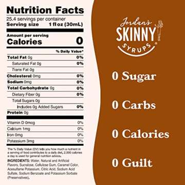 Jordan's Skinny Syrups Cinnamon Dolce Flavoring Syrup 25.4 Fl Oz