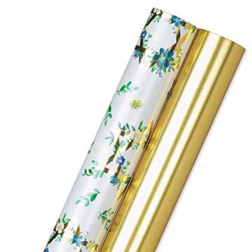 Papyrus Hanukkah Wrapping Paper Rolls, Star of David, Gold (2 Rolls, 45 sq. ft.)