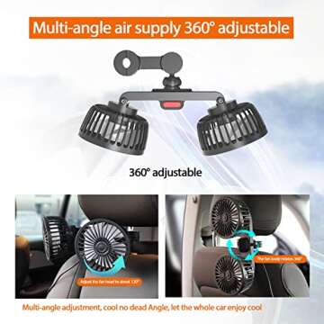 Fogfar 360 Degree Rotatable Car Fan for Comfort