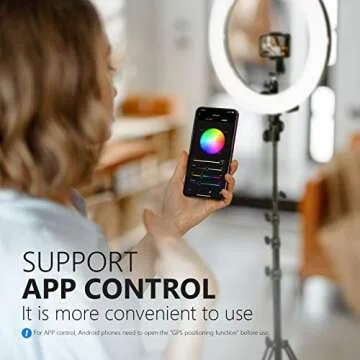 Neewer 18-inch RGB Ring Light with APP Control, Dimmable Bi-Color 3200K-5600K CRI 97+ LED Ring Light with Stand, 0-360 Full Color, 9 Scenes Effect for Selfie/Makeup/Party/Vlog/YouTube/Photography