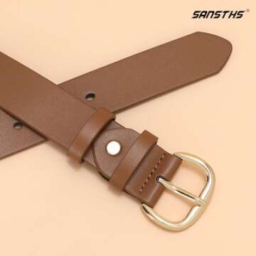 Elegant SANSTHS Women Leather Belt for Every Outfit