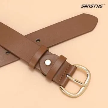 Elegant SANSTHS Women Leather Belt for Every Outfit