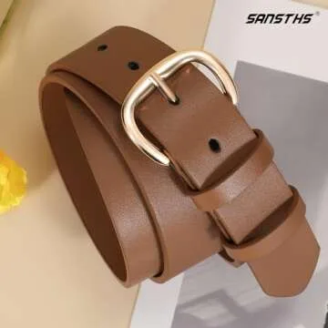 Elegant SANSTHS Women Leather Belt for Every Outfit