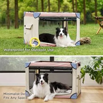 Lesure Soft Collapsible Dog Crate - 26 Inch Portable Travel Crate for Small Dogs Indoor & Outdoor, 4...