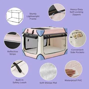 Lesure Soft Collapsible Dog Crate for Travel and Comfort