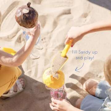 Sandy Beach Doll Waterproof Clear, Fill with Sand for Swimming, Toddler Bath, Montessori Toy Gift for Water, Beach, Pool, Playground (Soft Pink)