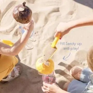 Sandy Beach Doll Waterproof Clear, Fill with Sand for Swimming, Toddler Bath, Montessori Toy Gift for Water, Beach, Pool, Playground (Soft Pink)