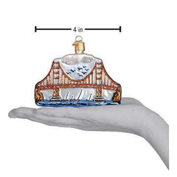 Golden Gate Bridge Glass Ornament - Old World Craft