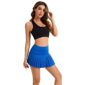 Tennis Skirts for Women with Pockets High Waist Athletic Shorts Pleated Sports Golf Skorts Medium Royal Blue