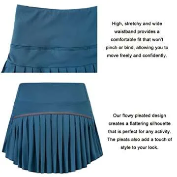 Tennis Skirts for Women with Pockets High Waist Athletic Shorts Pleated Sports Golf Skorts Medium Royal Blue