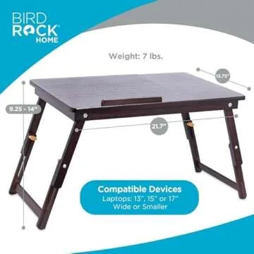 Bamboo Lap Tray with Adjustable Surface for Work & Play