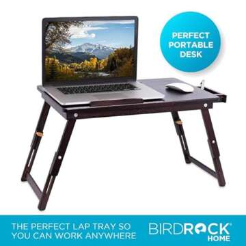 Bamboo Lap Tray with Adjustable Surface for Work & Play