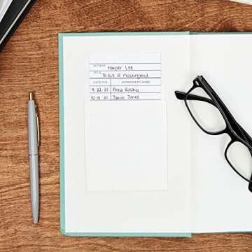 500 Pack Blank Library Cards for School Book Checkouts, CDs, DVDs, Vinyl Records, Classroom Supplies, Record Keeping, Tracking, Organizing, Storage, Vintage-Style (3x5 inch)