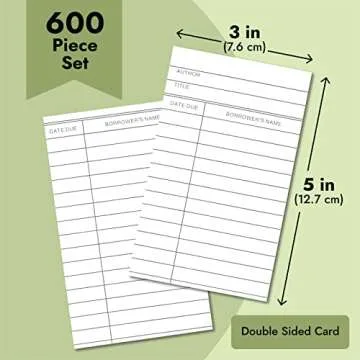 500 Pack Blank Library Cards for School Book Checkouts, CDs, DVDs, Vinyl Records, Classroom Supplies, Record Keeping, Tracking, Organizing, Storage, Vintage-Style (3x5 inch)
