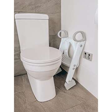Dreambaby Toddler Toilet Seat with Steps - Adjustable Potty Seat with Steps & Splash Guard, Potty Seat with Ladder, Ergonomic Handles, Non-Slip Pads, Fits Most Toilets,Potty Training Seat Potty Ladder