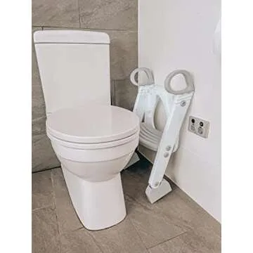 Dreambaby Toddler Toilet Seat with Steps - Adjustable Potty Seat with Steps & Splash Guard, Potty Seat with Ladder, Ergonomic Handles, Non-Slip Pads, Fits Most Toilets,Potty Training Seat Potty Ladder