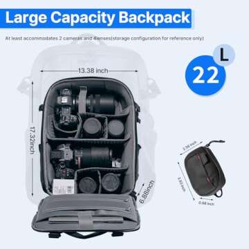 ULANZI BP09 Traker Camera Backpack • 22L • Versatile Travel Bag • Quick Access • Organized P...