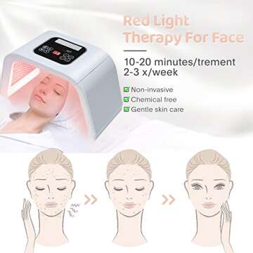 FXXXCUWUU Led-Light-Therapy, Red Light Therapy for Face 7 in 1 Colors LED Facial Skin Care Tool Facial Neck Body Hand Skincare Mask