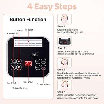 FXXXCUWUU Led-Light-Therapy, Red Light Therapy for Face 7 in 1 Colors LED Facial Skin Care Tool Facial Neck Body Hand Skincare Mask