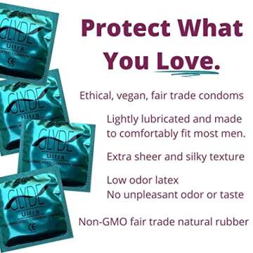 GLYDE Ultra - Standard Fit Condoms - 12 Count - Ultra-Thin, Vegan, Non-Toxic, Medium Size Natural Rubber Latex, 53mm for Silky Fit