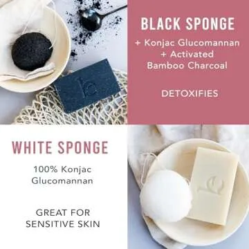 Konjac Sponge Set - Natural Facial Cleansing Duo
