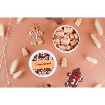 Happy Wax Gingerbread Scented Bear Wax Melts - Natural Strong Scented Holiday Wax Melts Infused w/Es...