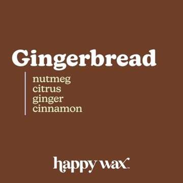 Happy Wax Gingerbread Scented Bear Wax Melts - Natural Strong Scented Holiday Wax Melts Infused w/Essential Oils - Non Toxic Wax Melt & Pet Safe Wax Melts - (4 oz Tin)