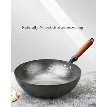 BIELMEIER 12.5" Carbon Steel Wok for All Stoves