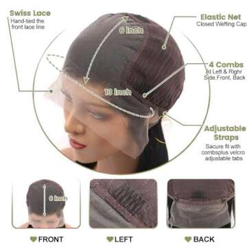 Knosps 30 Inch 13x6 Lace Front Wigs Human Hair Pre Plucked Straight HD Lace Front Wigs Human Hair 180 Density 13x6 Frontal Wigs Human Hair with Baby Hair Straight Glueless Wigs Human Hair for Women