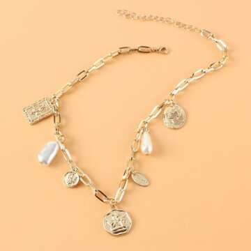 Luxury Gold Charm Necklace for Women with Seashell Pendant