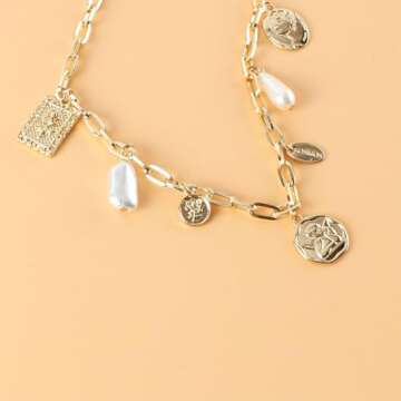 Luxury Gold Charm Necklace for Women with Seashell Pendant